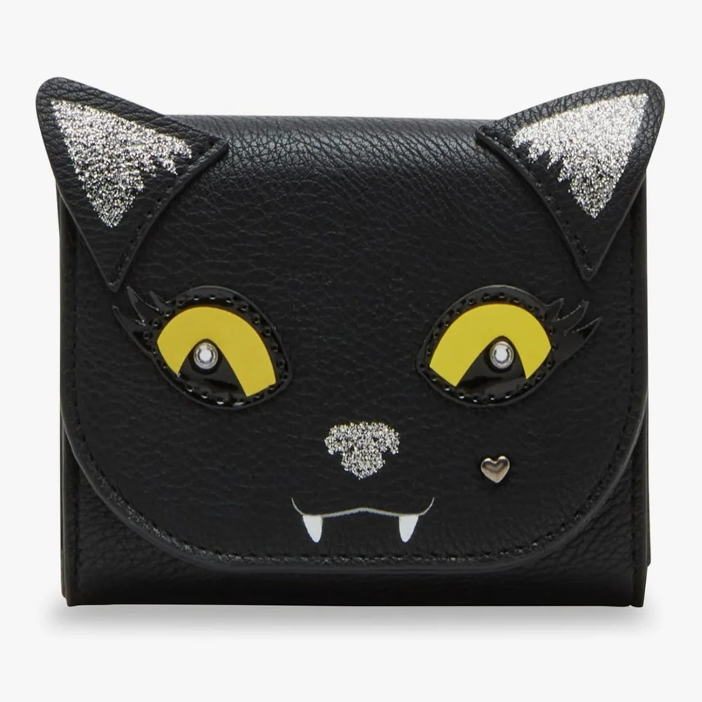 Betsey Johnson Black and Yellow Cat Wallet
